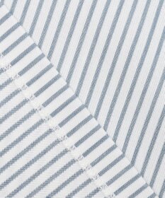 自由区 L 【接触冷感・UVカット・洗える】ストライプコットンハイゲージフォルムスリーブ カットソー