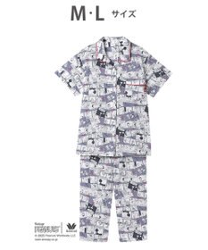 WACOAL ワコール_リラックス＆スリープ パジャマ 5分袖 半袖 8分丈 綿100%(本体) PEANUTS スヌーピー レディース FDT157 /ワコール