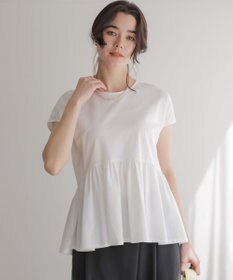 組曲 【WEB限定】トリコットジャージー ペプラムカットソー