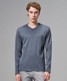 JOSEPH HOMME テックリブジャージー　Vネックカットソー グレー系