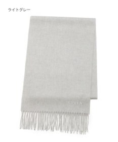 MOONBAT FURLA(フルラ）カシミヤ100％ 無地 マフラー ロゴ刺繍 手洗いOK