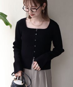 AMERICAN HOLIC スクエアリブニットカーディガン