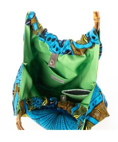 UNBILLION カシュカシュ cachecache / アフリカンプリントバンブーハンドルトート