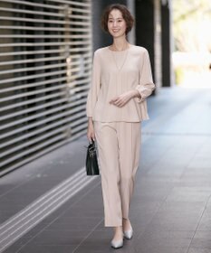 自由区 【XSサイズ～/洗える】ダブルフェイススーティング テーパードパンツ