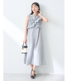 earth music&ecology ＳＥＴ２点シャーリングビスチェ×シャツワンピース