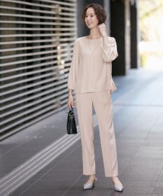 自由区 【XSサイズ～/洗える】ダブルフェイススーティング テーパードパンツ