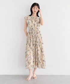 YECCA VECCA ぼかし柄プリーツワンピース