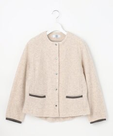 J.PRESS LADIES 【WEB限定】パイルジャージー ノーカラー ブルゾン