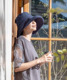 MOONBAT 【一級遮光/UVカット】UVラフィネハット（つば広タイプ） 速乾/接触冷感/手洗いOK/サイズ調整可能/抗菌防臭加工