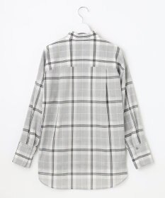 自由区 L 【セット可/洗える】オータムチェック ドロップショルダー ブラウス