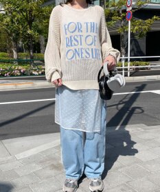 WEGO ジャガードメッシュニットビッグプルオーバー