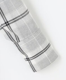 自由区 L 【セット可/洗える】オータムチェック ドロップショルダー ブラウス