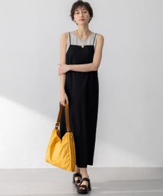 23区 【洗える】リネンレーヨンストレッチ  Iライン キャミソール ワンピース