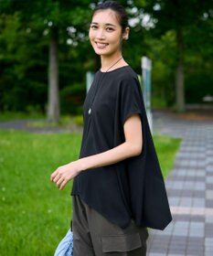 23区 【UVカット/接触冷感/吸水速乾】ストレッチジョーゼット イレギュラーヘムプルオーバー