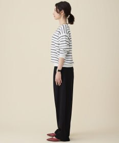 自由区 コットンポリミドルゲージボーダー ニット