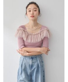 earth music&ecology デコルテチュールニットプルオーバー