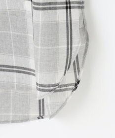 自由区 L 【セット可/洗える】オータムチェック ドロップショルダー ブラウス