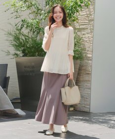 Tiaclasse 【前後2way・洗える】シアープリーツブラウス