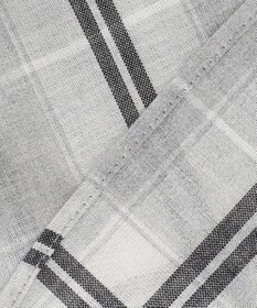 自由区 L 【セット可/洗える】オータムチェック ドロップショルダー ブラウス