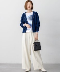 23区 L 【見上愛さん着用/洗える】ピュアカシミヤ ジップアップ ニット パーカー