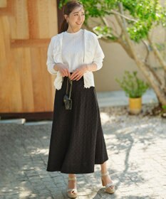 組曲 L 【WEB限定】ストレッチジャガード クロップドＴシャツ