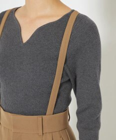 uncrave 【防しわ・UVカット・洗濯機洗い可】バルキーツイル ワイドパンツ(サスペンダー付き)（uncrave STANDARD）