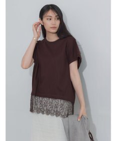 Te chichi 【接触冷感/マシンウォッシャブル】レースヘムTシャツ《2026 SUMMER LOOK item》
