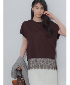 Te chichi 【接触冷感/マシンウォッシャブル】レースヘムTシャツ《2026 SUMMER LOOK item》