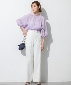 23区 S 【洗える】LIBECOリネン ボリュームスリーブ ブラウス