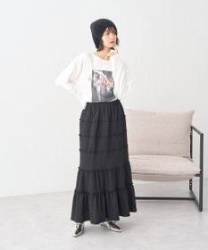 earth music&ecology メロー切替フレアスカート