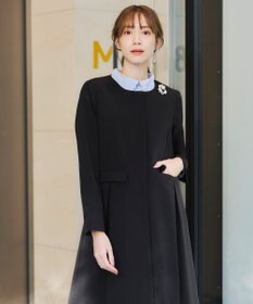 Tiaclasse 【ダブルストレッチ・洗える】ノーカラーAラインコート