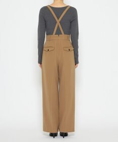 uncrave 【防しわ・UVカット・洗濯機洗い可】バルキーツイル ワイドパンツ(サスペンダー付き)（uncrave STANDARD）