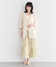 YECCA VECCA ボタニカル柄シアーロングスカート