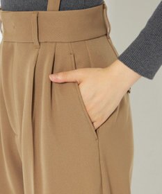 uncrave 【防しわ・UVカット・洗濯機洗い可】バルキーツイル ワイドパンツ(サスペンダー付き)（uncrave STANDARD）