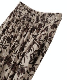 YECCA VECCA アートプリントスリットワイドパンツ