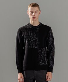 JOSEPH HOMME フォレストジャガードブロック　クルーネックニット