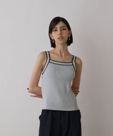 GRACE CONTINENTAL バイカラーリブニットトップ