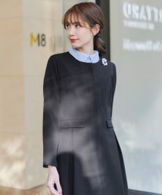 Tiaclasse 【ダブルストレッチ・洗える】ノーカラーAラインコート