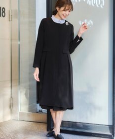 Tiaclasse 【ダブルストレッチ・洗える】ノーカラーAラインコート