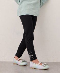 ANY KIDS 裾リボン 無地レギンス