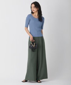 ICB L 【新色追加・洗える】シンセティックハイゲージ 5分袖リブニット