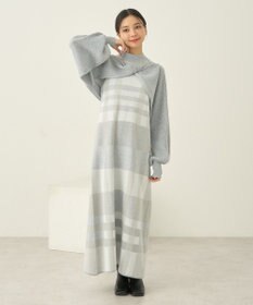 earth music&ecology Ｓｅｔ２点ショートニット＋チェックワンピース