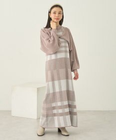 earth music&ecology Ｓｅｔ２点ショートニット＋チェックワンピース