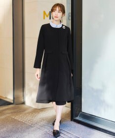 Tiaclasse 【ダブルストレッチ・洗える】ノーカラーAラインコート