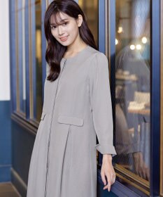 Tiaclasse 【ダブルストレッチ・洗える】ノーカラーAラインコート