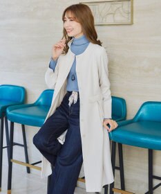 Tiaclasse 【ダブルストレッチ・洗える】ノーカラーAラインコート