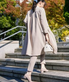 Tiaclasse 【ダブルストレッチ・洗える】ノーカラーAラインコート