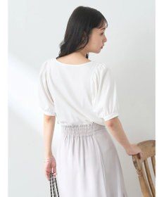 earth music&ecology パフスリーブキラリポイントプルオーバー