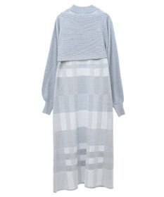 earth music&ecology Ｓｅｔ２点ショートニット＋チェックワンピース