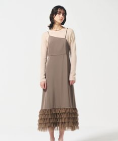 GRACE CONTINENTAL フリルチュールサテンキャミワンピース